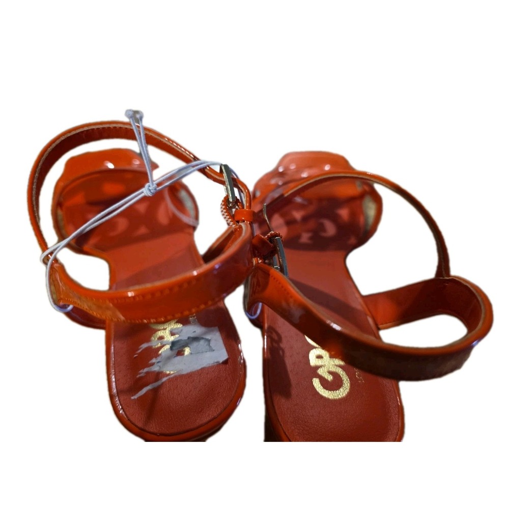 GBG  Los Angeles Bright Orange Block Heel Sandals Size 8.5 M. - Picture 9 of 14